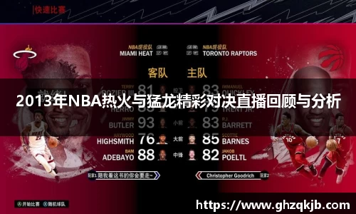 2013年NBA热火与猛龙精彩对决直播回顾与分析