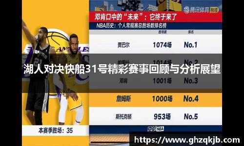 湖人对决快船31号精彩赛事回顾与分析展望